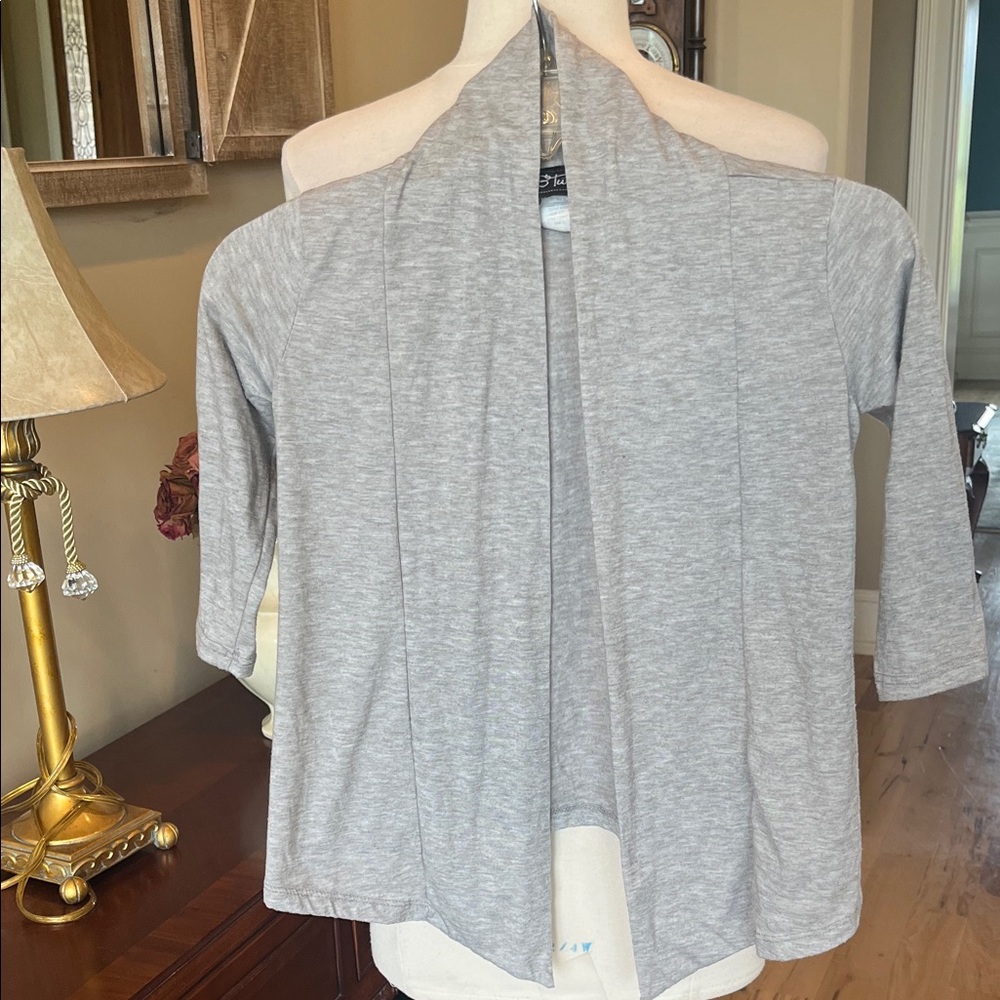 B Tween Cardigan Lightweight Gray Open